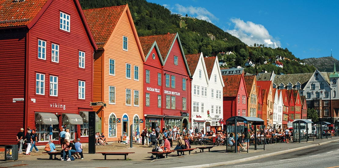 Colourful buildings on Bergen's waterfront, Bryggen